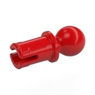 Technic Pin with Friction Ridges Lengthwise and Towball - Round Pin Hole em Vermelho