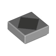 Tile 1 x 1 with Dark Bluish Grey Diamond Print