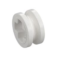 Technic Bush 1/2 Smooth with Axle Hole Semi-Reduced em Branco