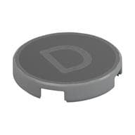 Tile Round 2 x 2 with 'D' on Black Background Print em Cinza azulado claro