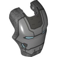 Headwear Accessory Visor Top Hinge, Rounded with Blue Eyes Print (Iron Man)