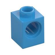 Technic Brick 1 x 1 with Pin Hole em Celeste escuro