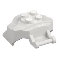 Large Figure Cover 4 x 3 x 2 with Bar, 4 Studs, Ridged em Branco