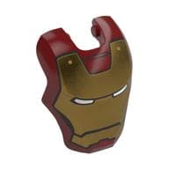 Headwear Accessory Visor Top Hinge, Rounded with Gold Armor with Rivets Print (Iron Man)