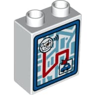 Duplo Brick 1 x 2 x 2 with Map with Dog and Car Print