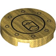 Tile Round 2 x 2 with Circles / Bolts Print