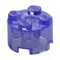 Brick Round 2 x 2 with Axle Hole em Roxo translúcido