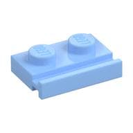 Plate Special 1 x 2 with Door Rail em Azul vivo claro