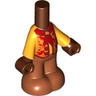 Microdoll Body Pants Dark Orange with Bright Orange Shirt, Red Tie/Scarf, Medium Nougat Legs, Reddish Brown Hands