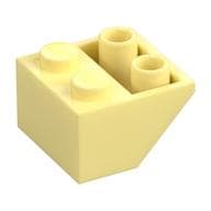 Brick Sloped Inverted 45° 2 x 2 [Ovoid Bottom Pin, Bar-sized Stud Holes] em Amarelo vivo claro
