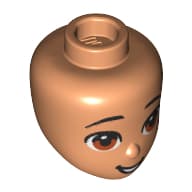 Minidoll Head, Brown Eyes, Smile Print