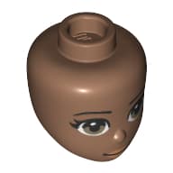 Minidoll Head, Olive Green Eyes, Pink Lips Print
