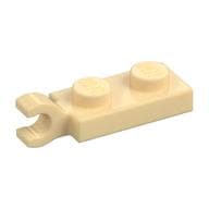 Plate Special 1 x 2 with Clip Horizontal on End em Bege
