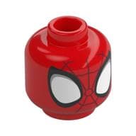Minifig Head Spider-Man, Large White and Silver Eyes, Black Web Print