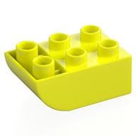 Duplo Brick 2 x 3 with Curved Bottom em Amarelo vibrante