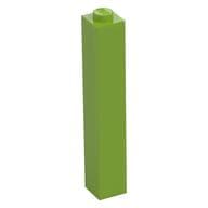 Brick 1 x 1 x 5 with Solid Stud em Verde-limão