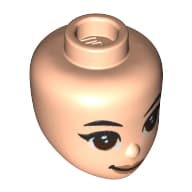 Minidoll Head, Reddish Brown Eyes, Black Eyebrows Print