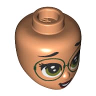 Minidoll Head, Large Olive Green Eyes, Large Glasses Print