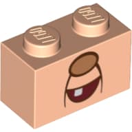 Brick 1 x 2 with Nose, Open Mouth, Tooth Print