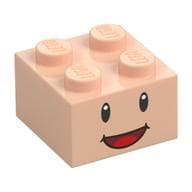 Brick 2 x 2 with Face, Black Eyes and Open Mouth Smile Print