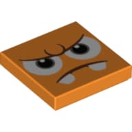 Tile 2 x 2 with Angry Face, Fangs Print