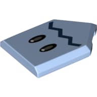 Tile Special 2 x 3 Pentagonal with Black Eyes, Dark Blue Mouth/Zigzag Line Print