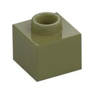 Plate 1 x 1 x 2/3 with Open Stud em Verde oliva