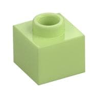 Plate 1 x 1 x 2/3 with Open Stud em Verde amarelado