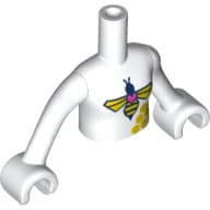 Minidoll Torso Girl with Bee Print, White Arms and Hands