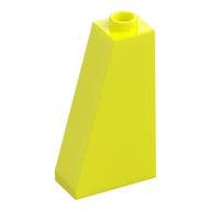 Brick Sloped 75° 2 x 1 x 3 with Hollow Stud em Amarelo vibrante