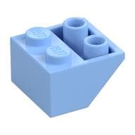 Brick Sloped Inverted 45° 2 x 2 [Ovoid Bottom Pin, Bar-sized Stud Holes] em Azul vivo claro