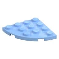Plate Round Corner 4 x 4 em Azul vivo claro