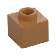 Plate 1 x 1 x 2/3 with Open Stud em Nougat médio