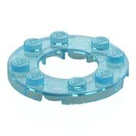 Plate Round 4 x 4 with 2 x 2 Round Opening em Azul claro translúcido