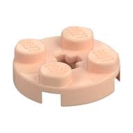 Plate Round 2 x 2 with Axle Hole Type 1 (+ Opening) em Nougat claro