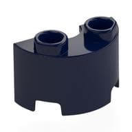 Brick Round, Half 1 x 2 em Azul escuro