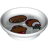 Duplo Dish with Christmas Cakes and Pastries Print