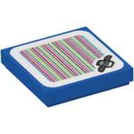 Tile 2 x 2 with Dolphin and Barcode Print (Sticker)