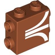Brick Special 1 x 2 x 1 2/3 with 8 Studs on 3 Sides with White Lines/Atari Logo Print