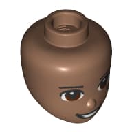 Minidoll Head, Reddish Brown Eyes, Open Mouth Smile Print