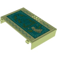 Plate Special Book 11 x 16 with 2 x 4 Container, 2 x 4 Studs on Edge, Hole with 'Antonia', Animals on Dark Turquoise Background Print