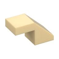 Brick Sloped 45° 2 x 1 with 2/3 Inverted Cutout and no stud em Bege