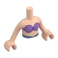 Minidoll Torso Girl with Lavender Shells Print with Light Nougat Hands