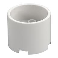 Brick Round 3 x 3 x 2 Recessed Center with 2 x 2 Studs and Axle Hole em Branco