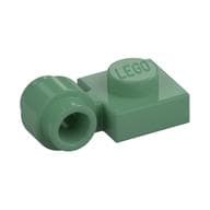 Plate Special 1 x 1 with Clip Light, Bar Hole [Thick Ring] em Verde areia