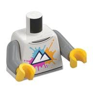Torso, Black Mountains Outline, Dark Pink, Bright Light Orange, Dark Azure Splash Print, Light Bluish Gray Arms, Yellow Hands