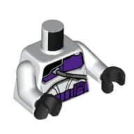 Torso Armor, Dark Purple Chest Plate and Utility Belt Print, White Arms, Black Hands