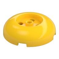 Brick Round 4 x 4 Dome Top with Round 2 x 2 Recessed, 4 Studs em Amarelo