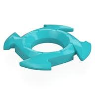 Ring 4 x 4 with 2 x 2 Opening and 4 Arrow Ends (Ninjago Spinner Crown) em Celeste médio