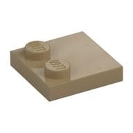 Plate Special 2 x 2 with Only 2 studs em Bege escuro